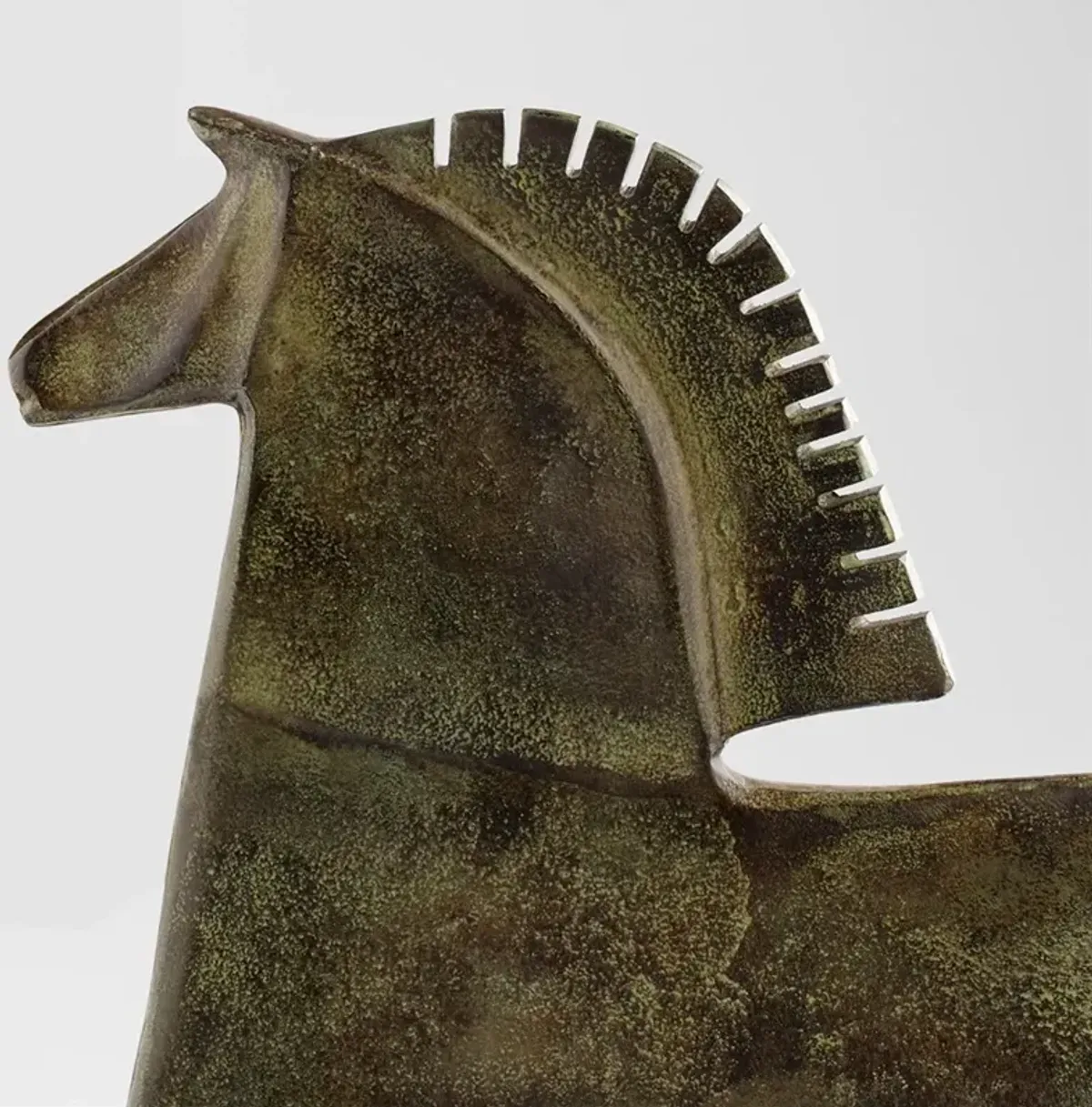 Zayne Traditional Verdigris Aluminum Etruscan Horse Statue - Small