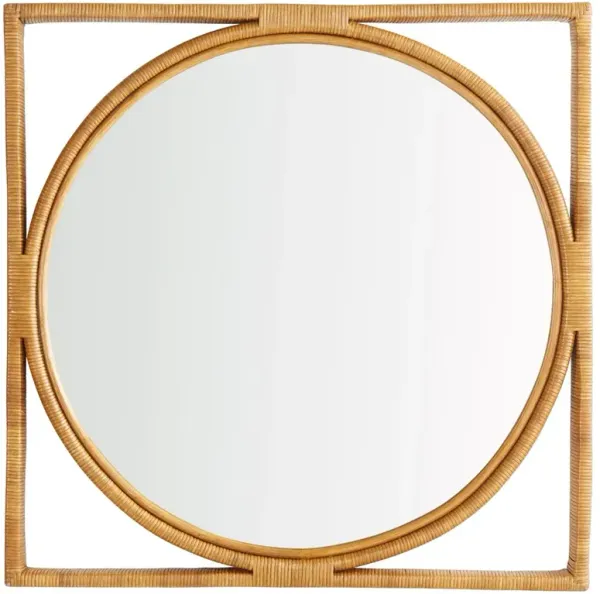 Yara Coastal Beach Brown Rattan Wall Mirror - Large