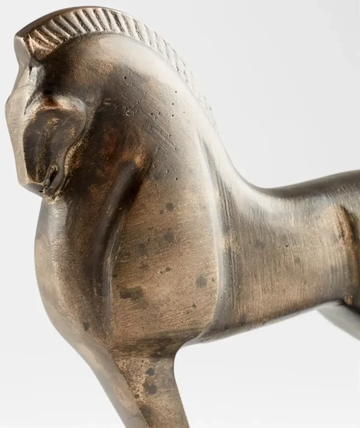 Simon Updated Traditional Antique Brass Metal Horse Statue