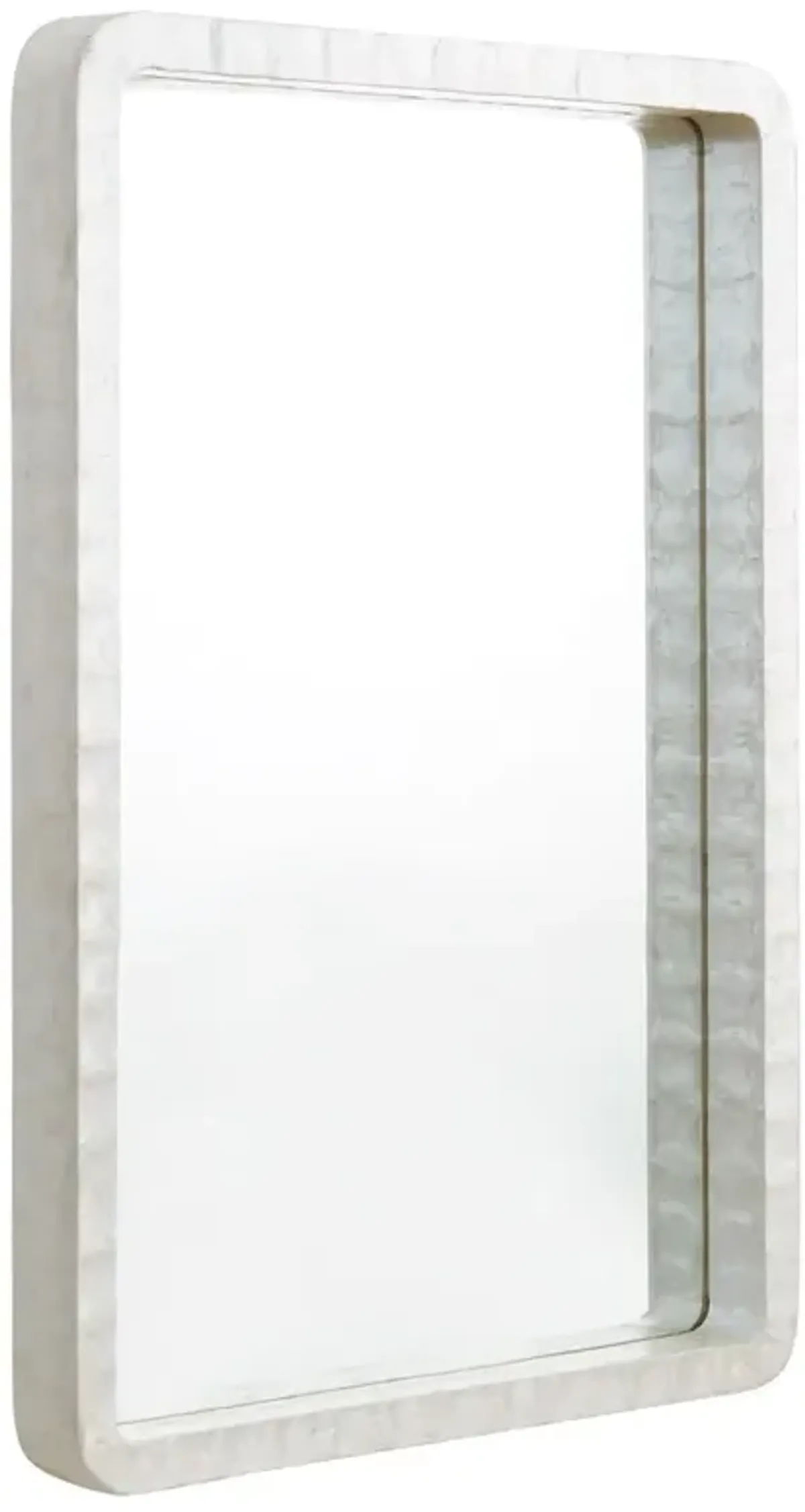 Vita Coastal Beach White Capiz Shell Rectangular Wall Mirror - Small
