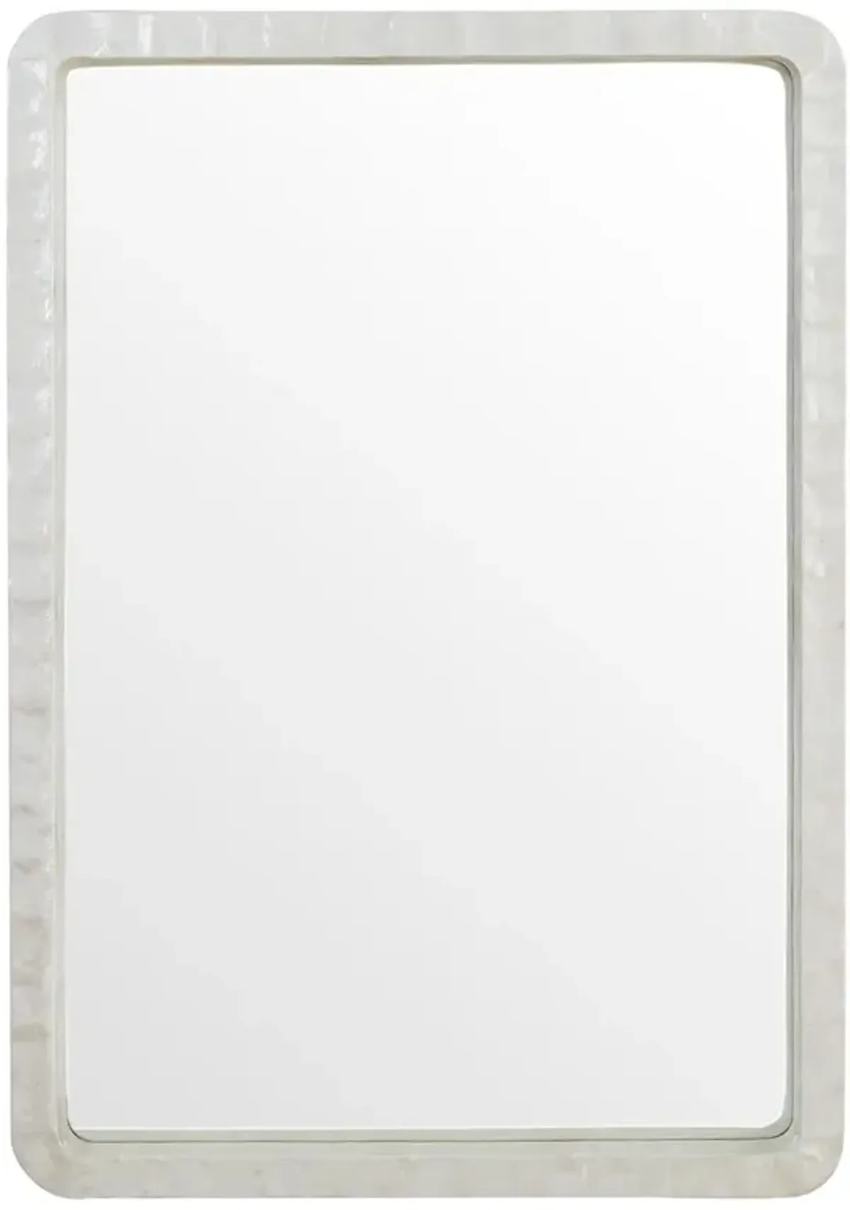 Vita Coastal Beach White Capiz Shell Rectangular Wall Mirror - Small