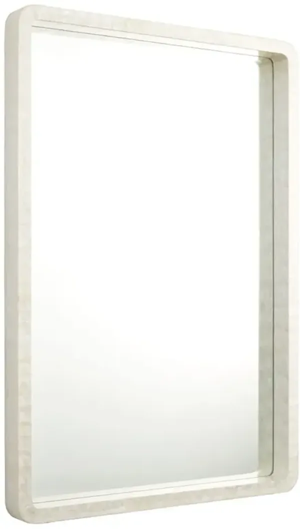 Vita Coastal Beach White Capiz Shell Rectangular Wall Mirror - Large