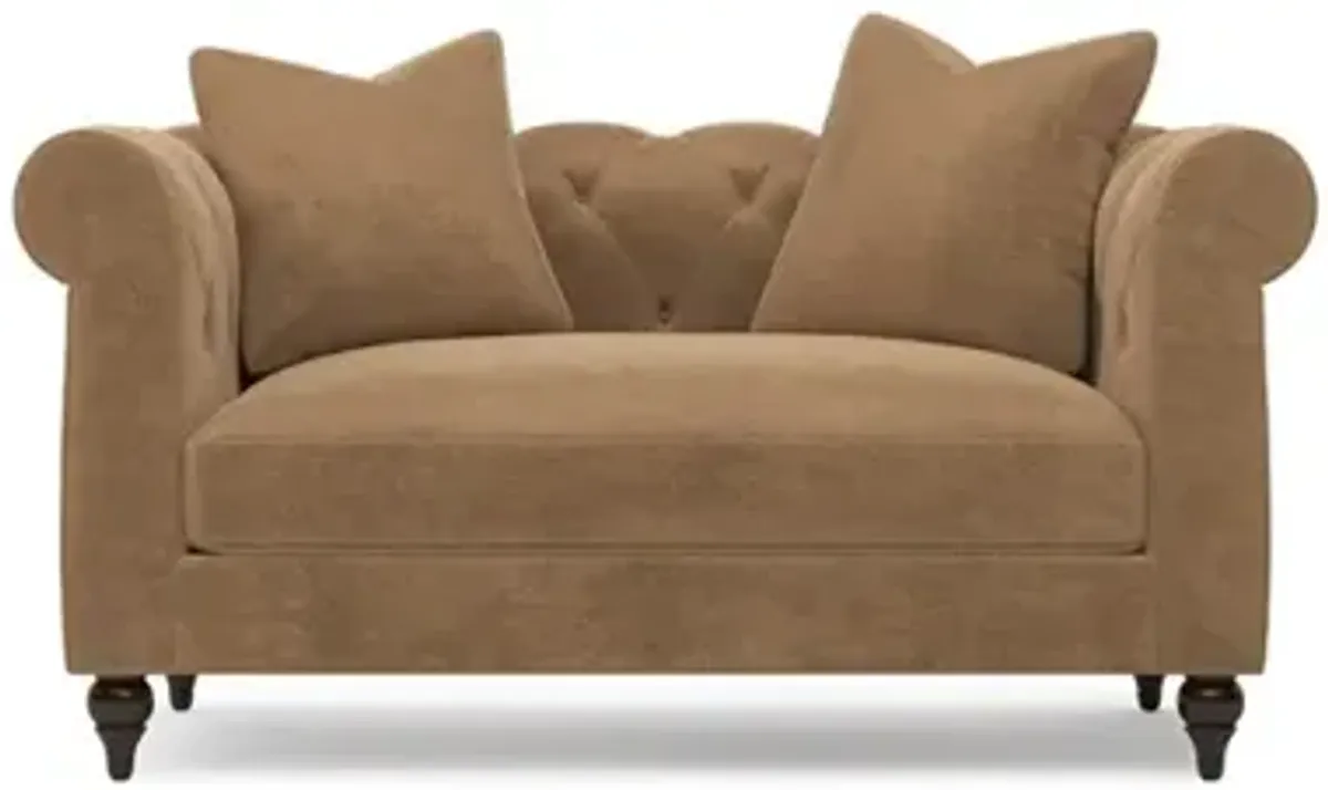Rosehill Mocha Mist Performance Velvet Loveseat - 63"