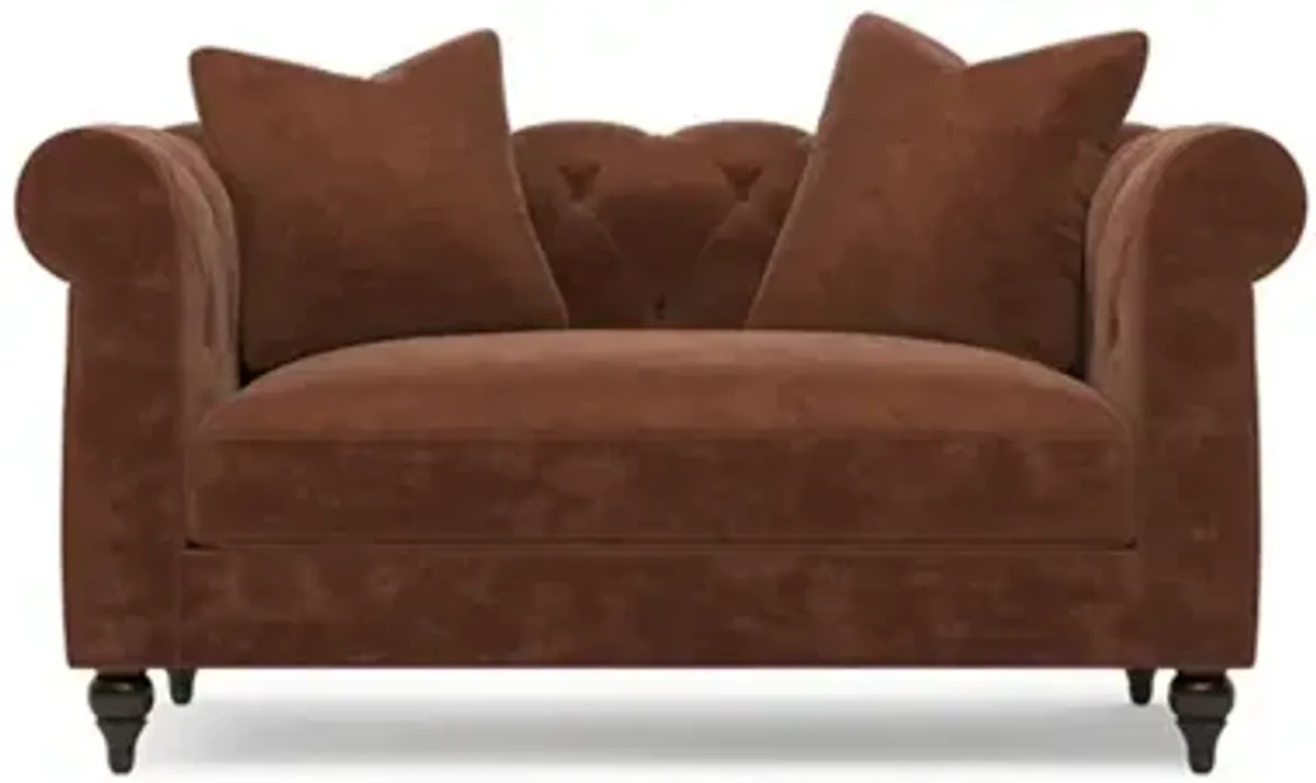 Rosehill Chocolate Mousse Performance Velvet Loveseat - 63"