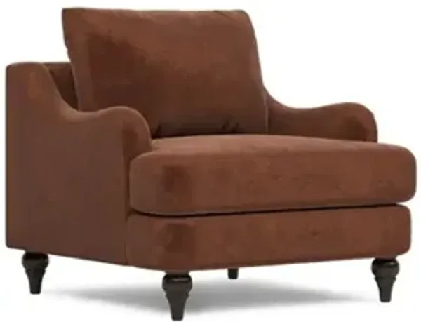 Willett Chocolate Mousse Performance Velvet Chair