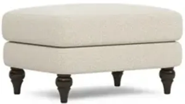 Willett Whipped Cream Textured Bouclé Ottoman