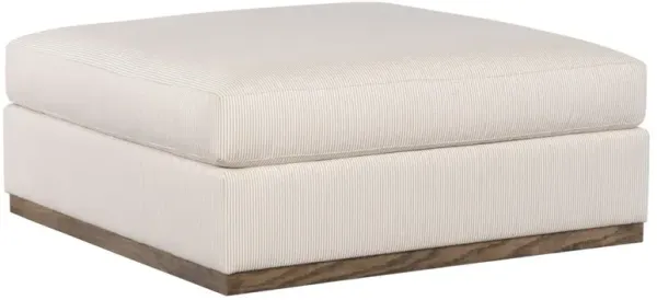 Helena Updated Traditional Cream Sunbrella Square Ottoman