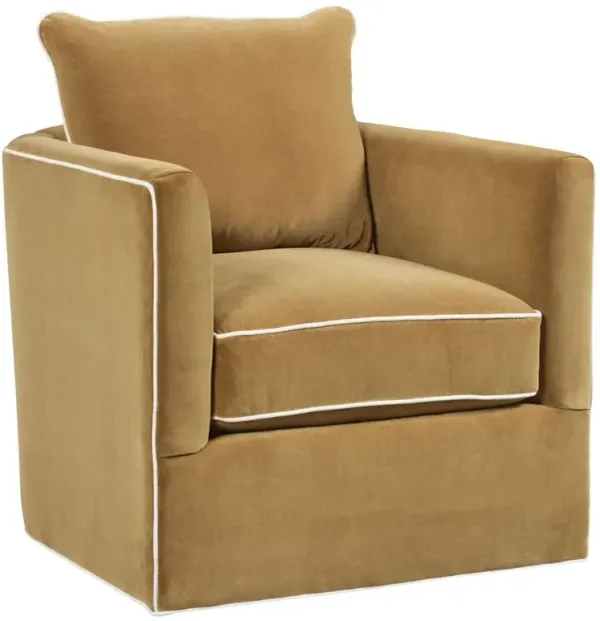 Judy Modern Classic Caramel Velvet Swivel Chair
