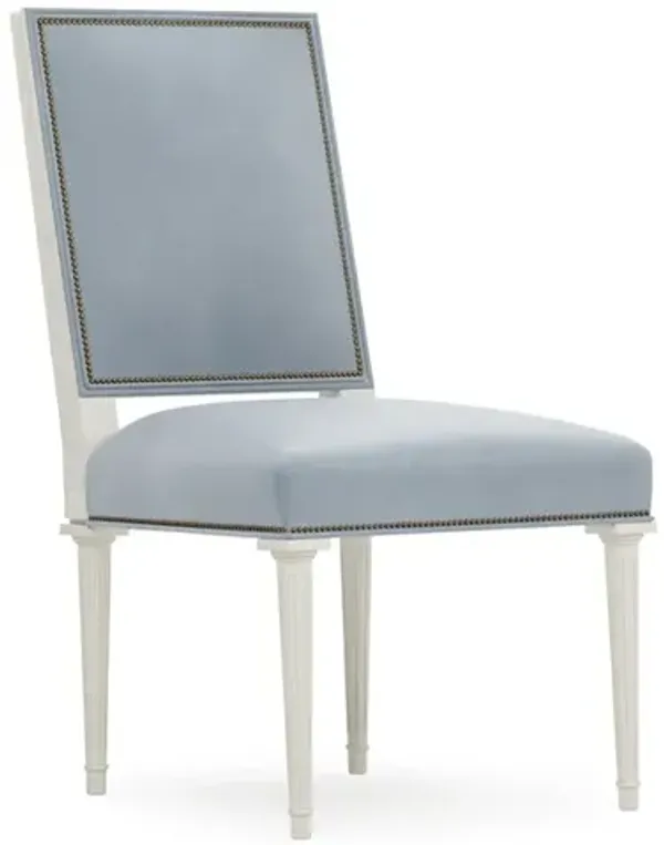 Noelle Spring Sky Velvet Side Chair