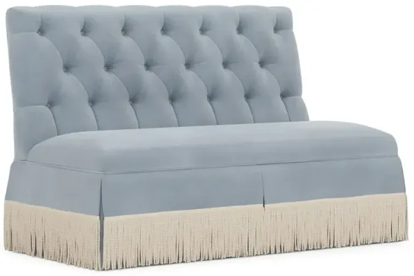 Nicolas Spring Sky Velvet Banquette