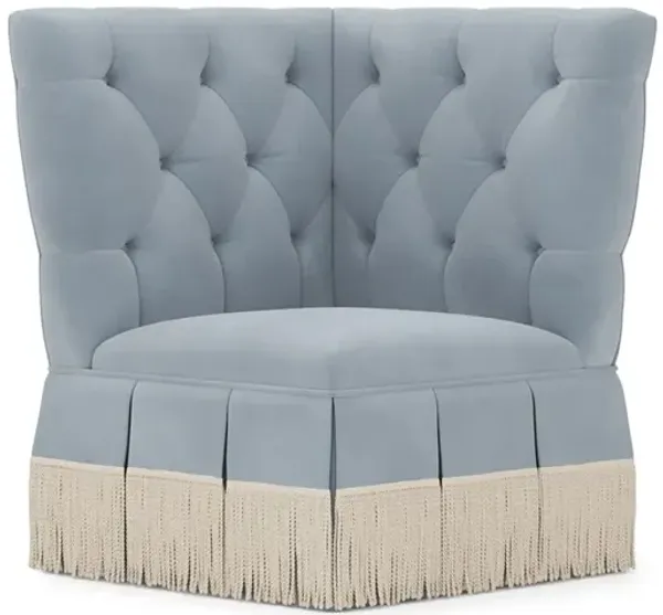 Nicolas Spring Sky Velvet Corner Chair