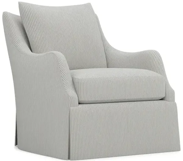 Finnigan Hamptons Blue Stripe Skirted Swivel Chair