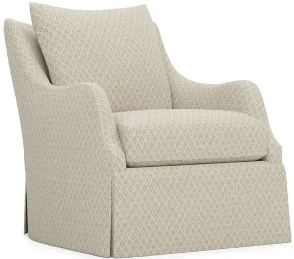 Finnigan Sandstone Diamond Patterned Skirted Swivel Chair