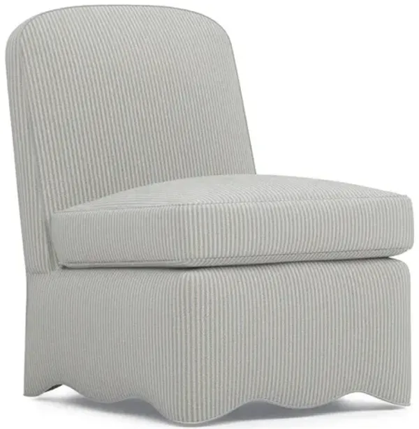 Lillian Hamptons Blue Stripe Slipper Chair