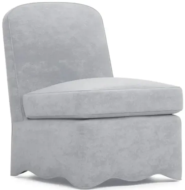 Lillian Coastal Haze Velvet Slipper Chair