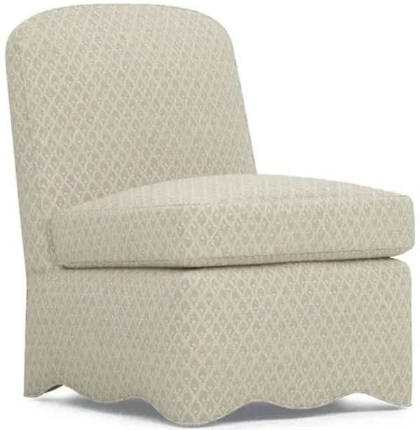 Lillian Sandstone Diamond Patterned Slipper Chair