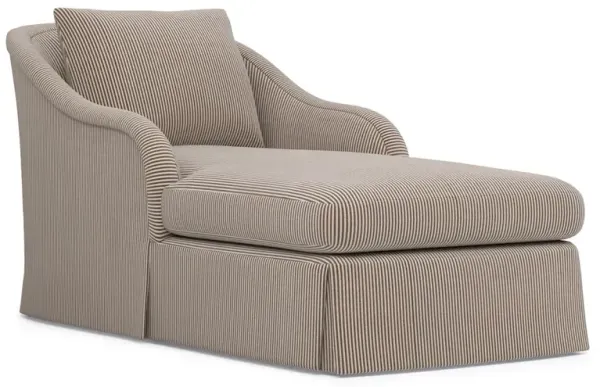 Marcel Coffee Cotton Stripe Skirted Chaise