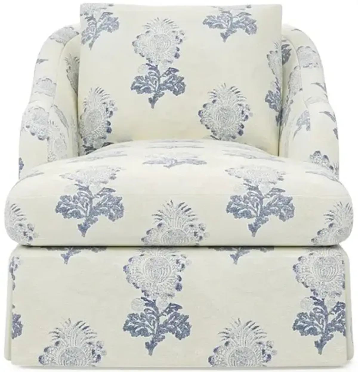 Marcel Sandstone Diamond Patterned Skirted Chaise