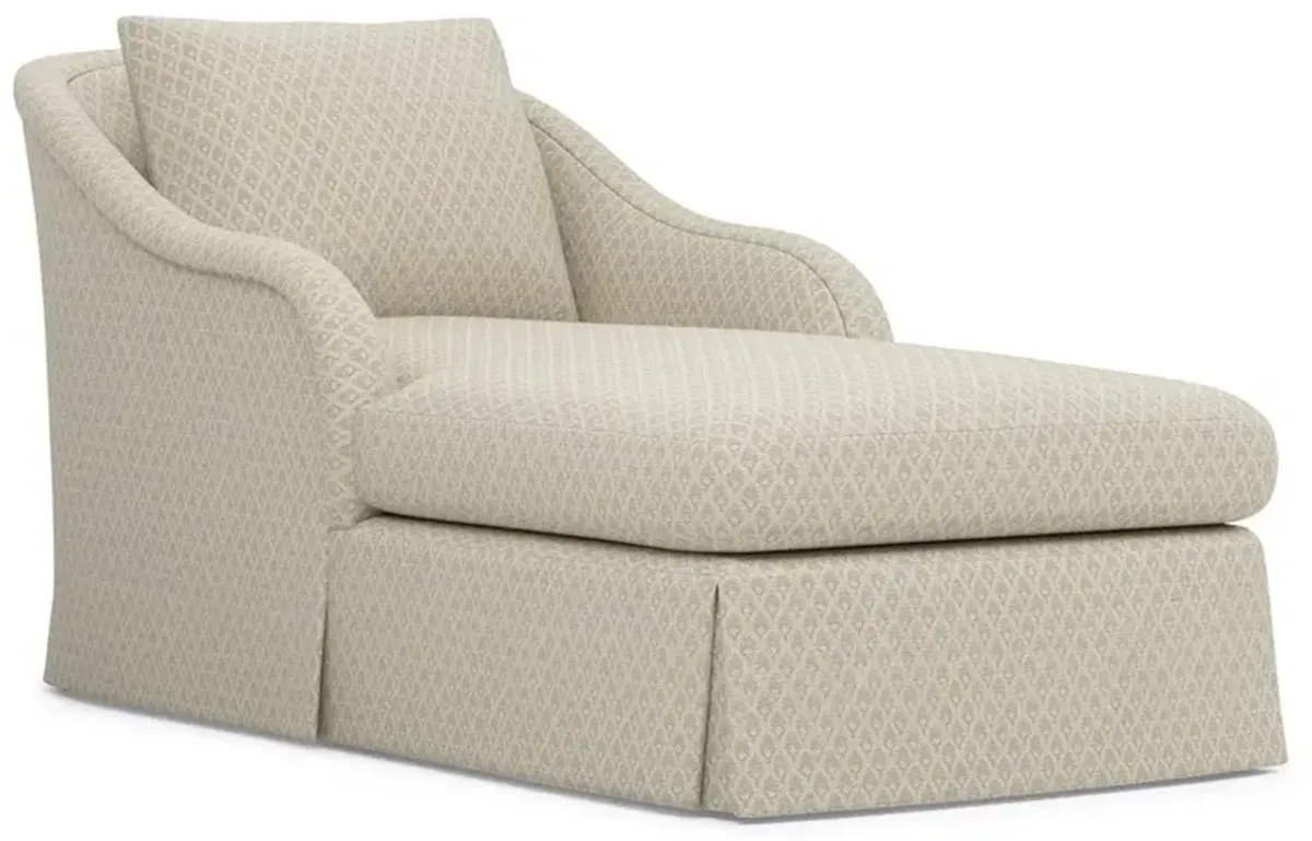 Marcel Sandstone Diamond Patterned Skirted Chaise
