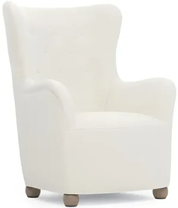 Edgar White Lace Performance Wing Chair