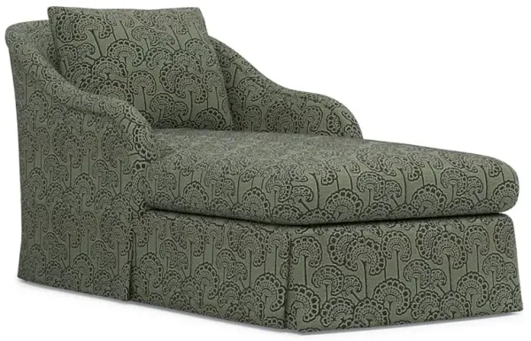 Marcel Artichoke Linen Floral Skirted Chaise