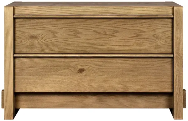 Vincent Coastal Beach Natural Oak Wide Nightstand