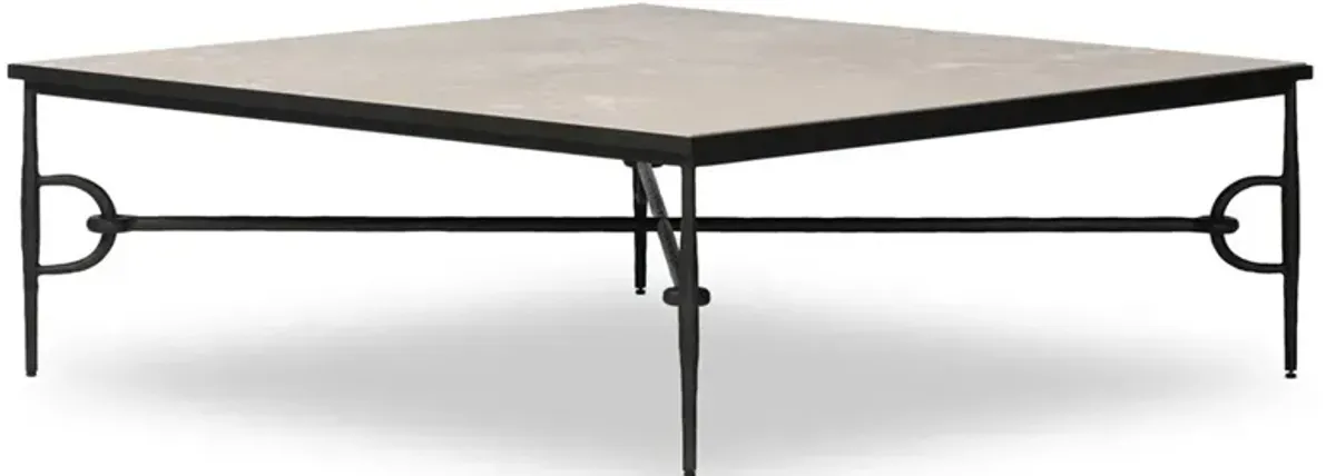 Ceasar French Country Beige Marble Square Coffee Table