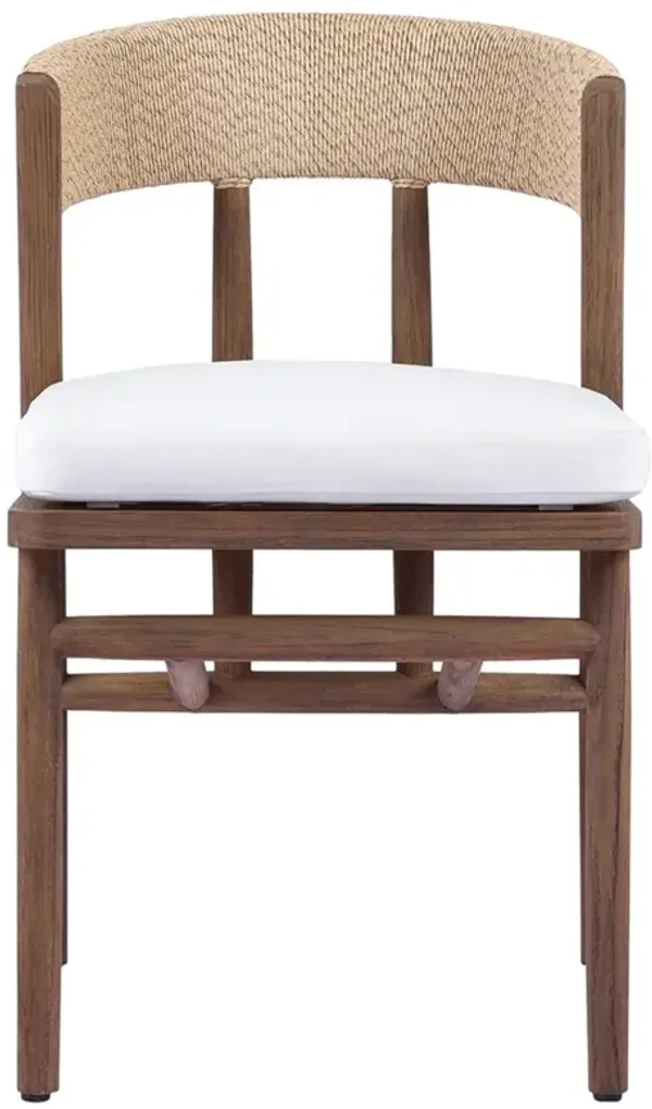 Tanner Updated Traditional Brown Teak Outdoor Dining Chair