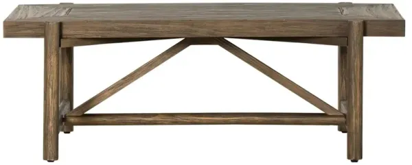 Rachel Rustic Lodge Brown Pine Rectangular Coffee Table - 46"