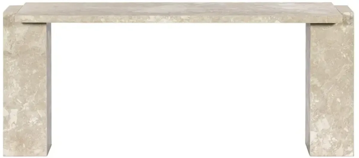 Valerie Modern Classic Beige Marble Rectangular Console Table
