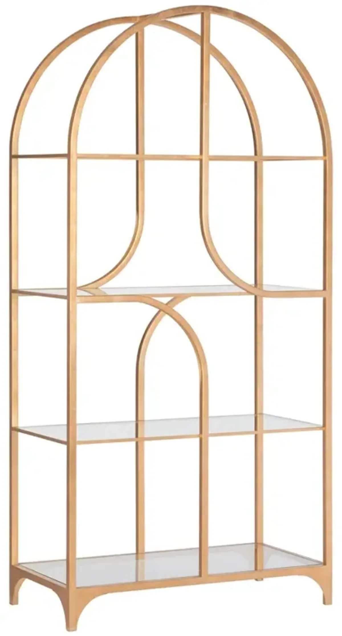 Arcilla Modern Classic Gold Metal Arched Etagere