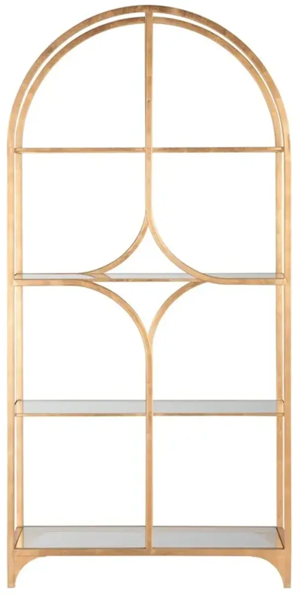 Arcilla Modern Classic Gold Metal Arched Etagere