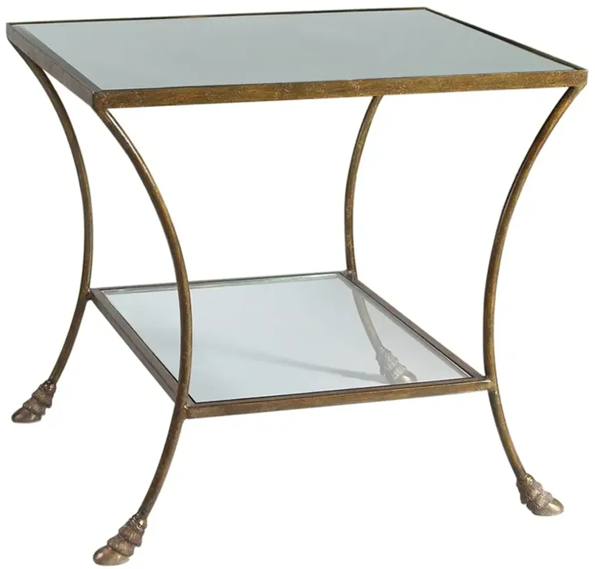 Boudica Updated Traditional Antique Bronze Iron Rectangular End Table