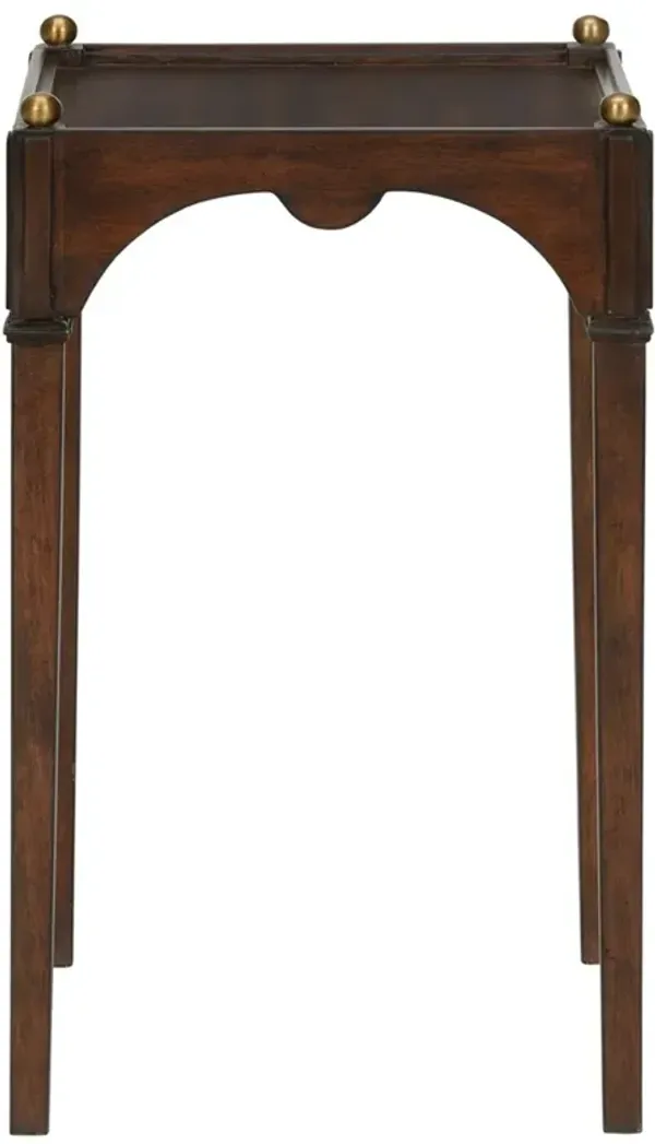 Marta Updated Traditional Dark Brown Mahogany Square Drink Table