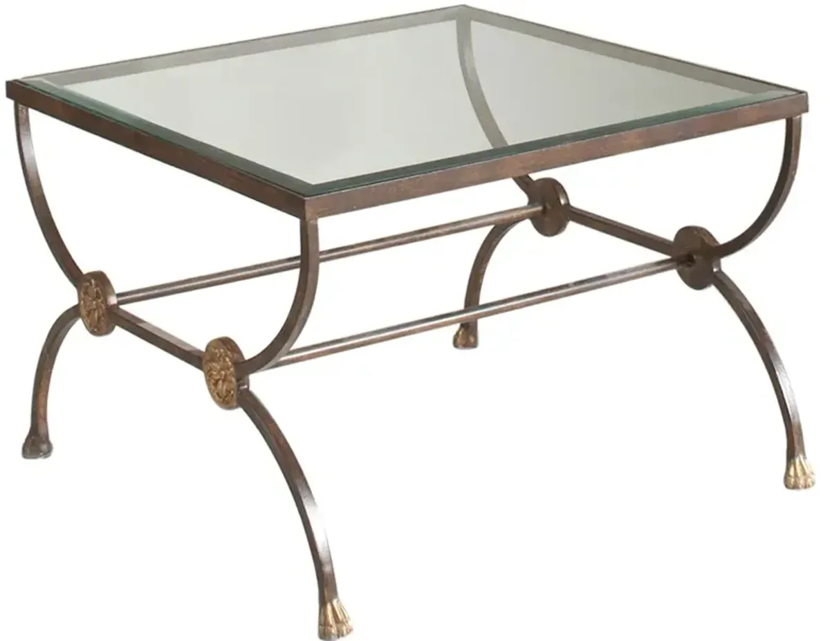 Nessa Updated Traditional Bronze Metal Square Coffee Table