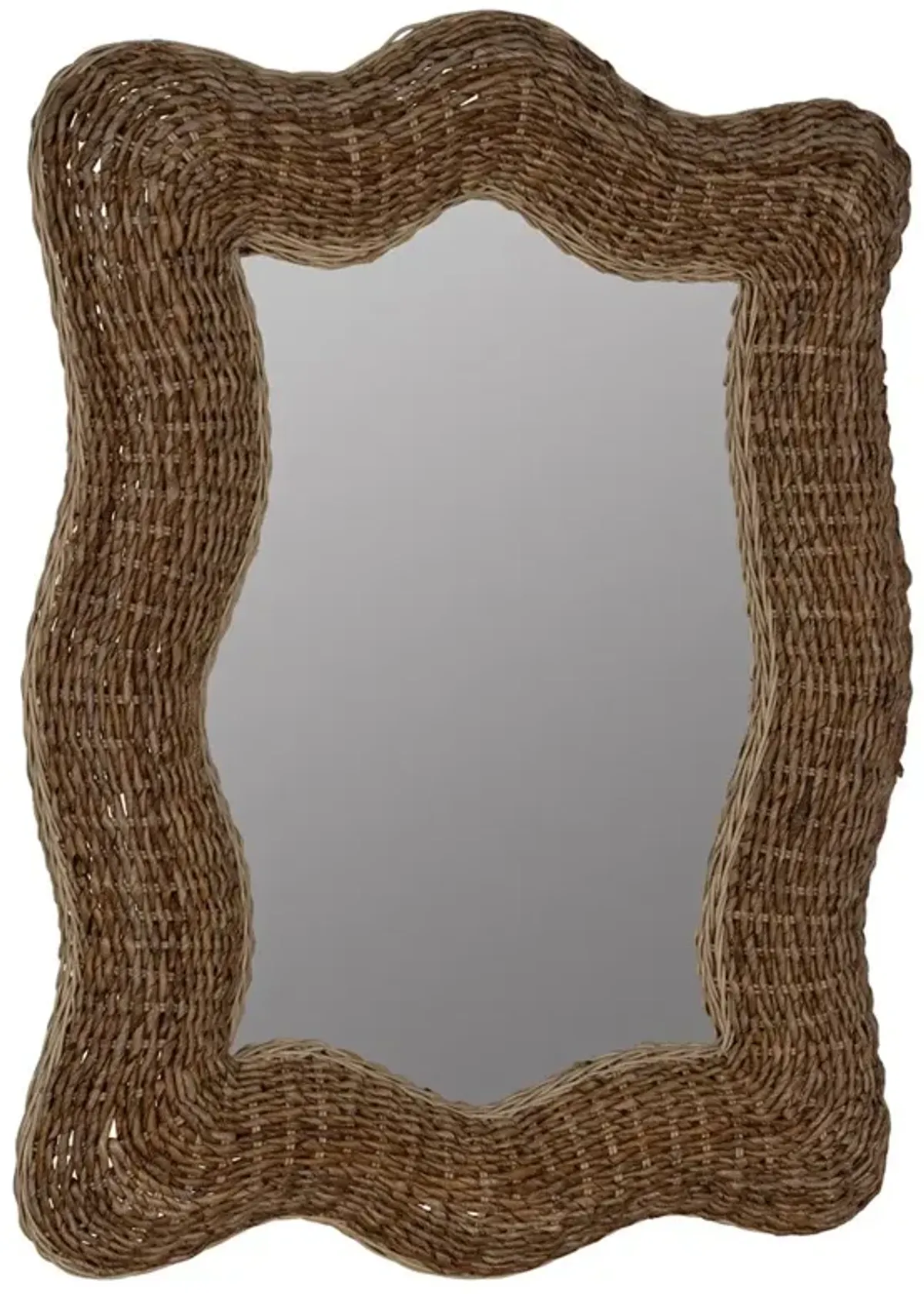 Morrell Coastal Banana Leaf Woven Wavy Frame Wall Mirror