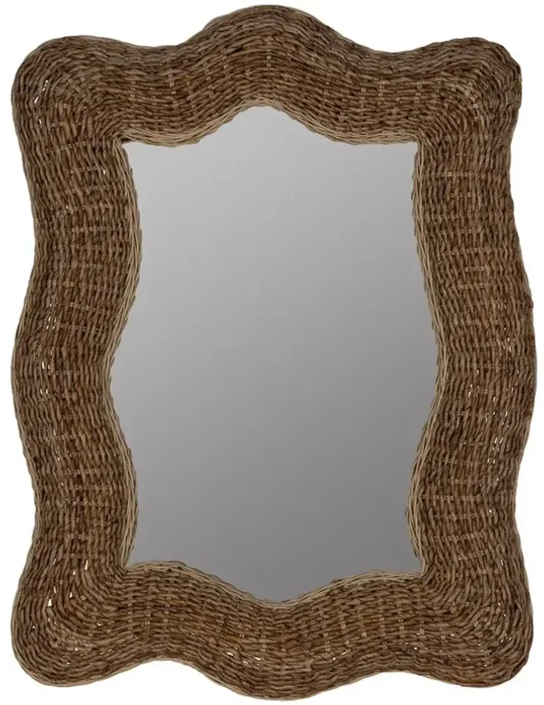Morrell Coastal Banana Leaf Woven Wavy Frame Wall Mirror
