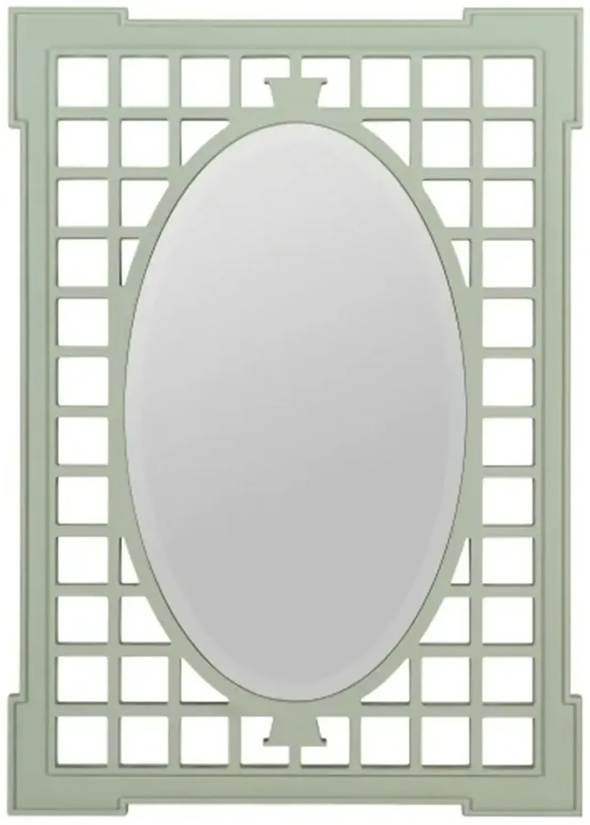 Jocelyn Traditional Sage Green Wood Lattice Frame Wall Mirror