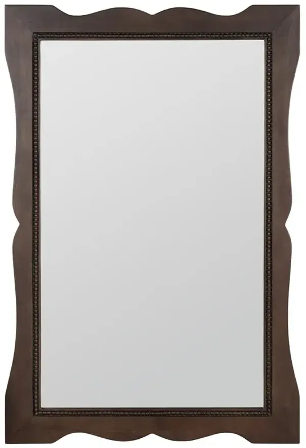 Jadeline Updated Traditional Dark Brown Wood Wall Mirror