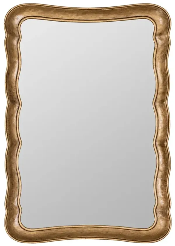 Elliren Updated Traditional Gold Wavy Frame Wall Mirror