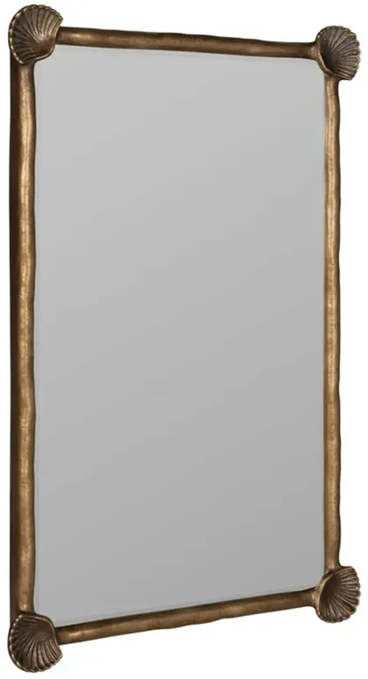 Lenelle Coastal Beach Antique Gold Shell Frame Wall Mirror