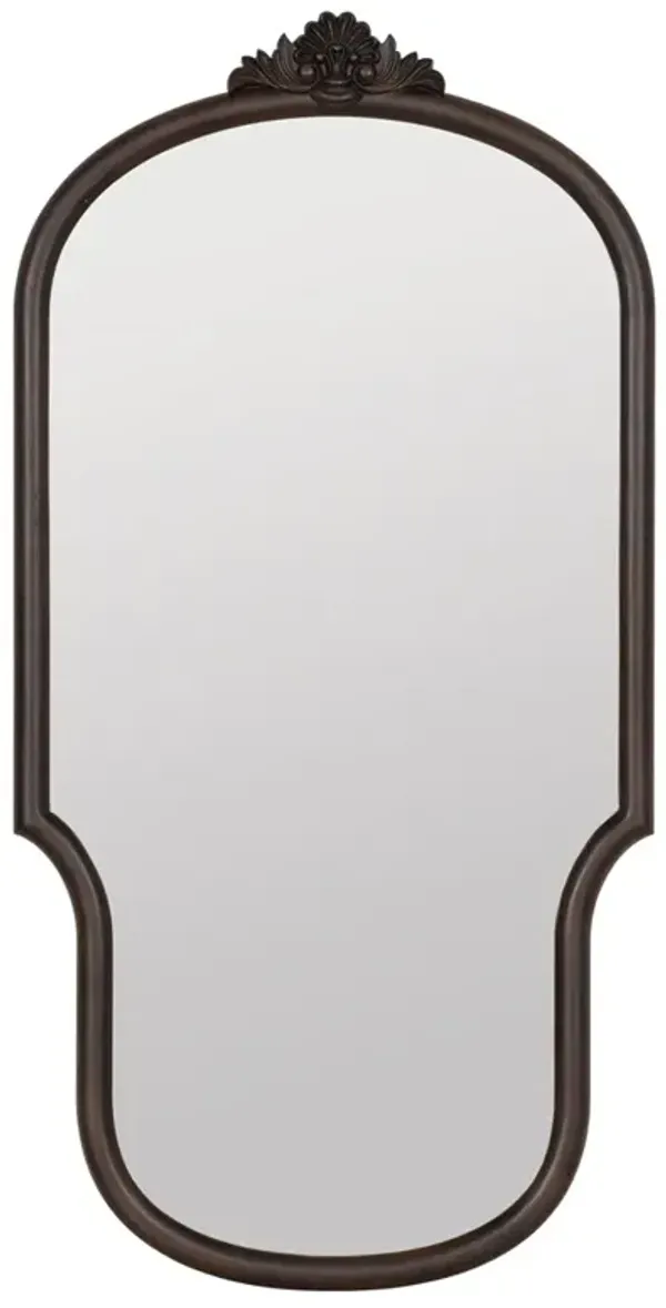 Marisol French Country Dark Brown Wood Frame Wall Mirror