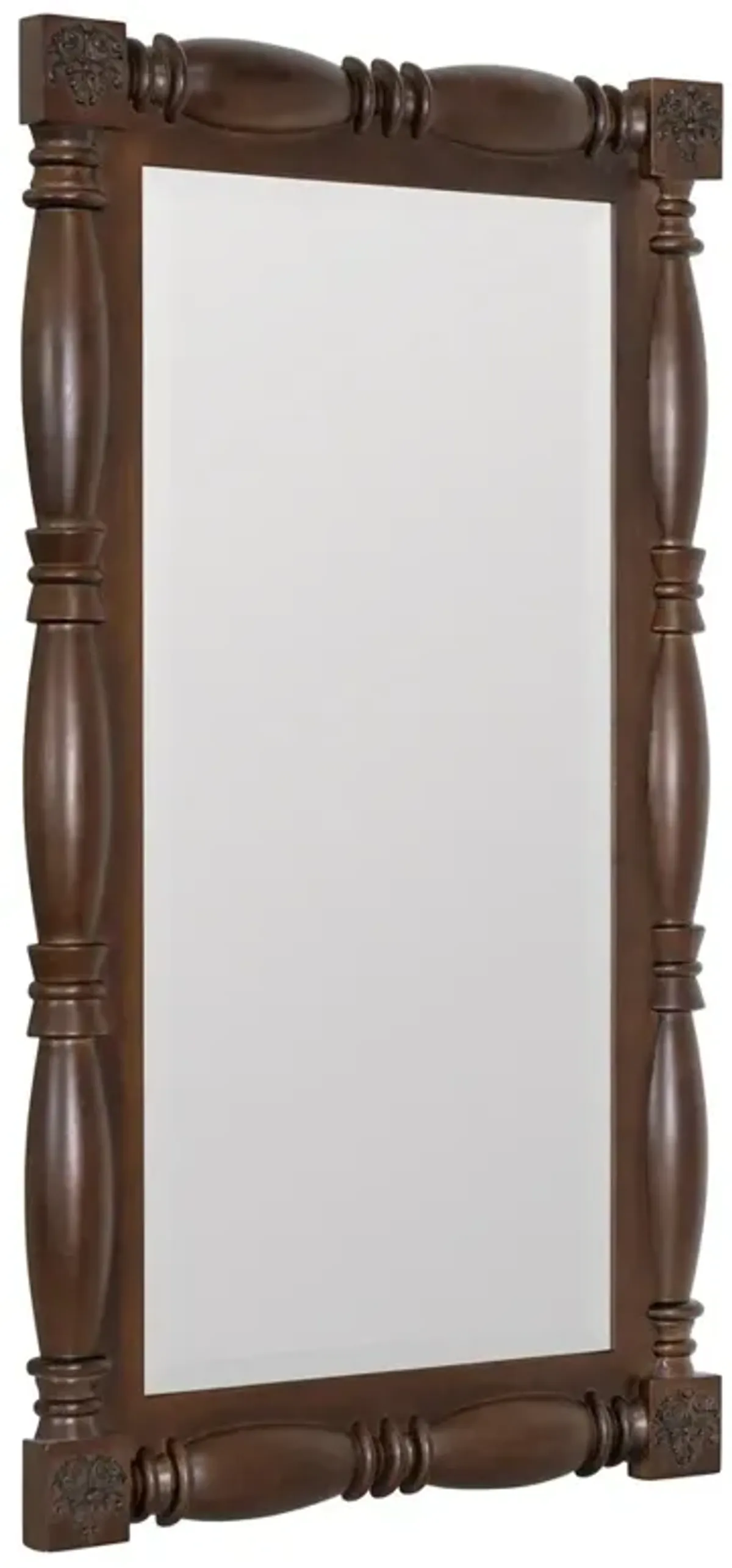 Sterling Traditional Dark Brown Wood Frame Rectangular Wall Mirror
