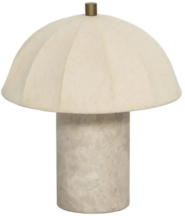 Dover Coastal Beach Taupe Marble Linen Shade Table Lamp