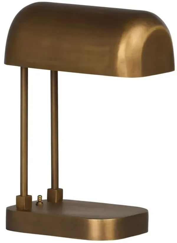 Berlin Updated Traditional Antique Brass Desk Table Lamp