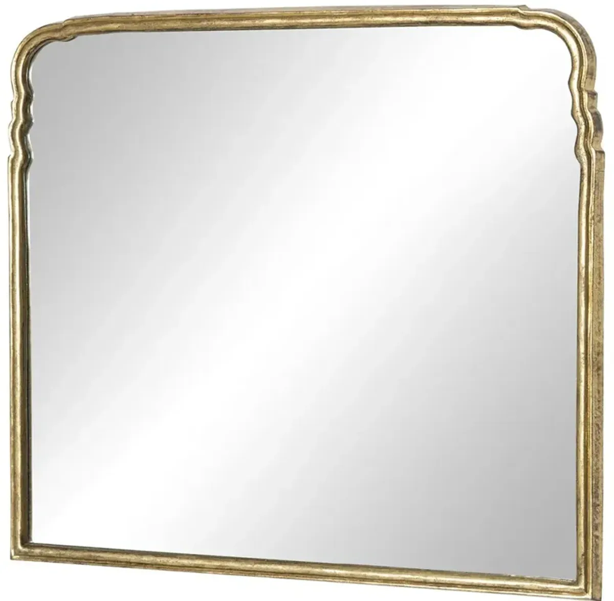 Loren French Country Antique Gold Leaf Aluminum Mantle Wall Mirror
