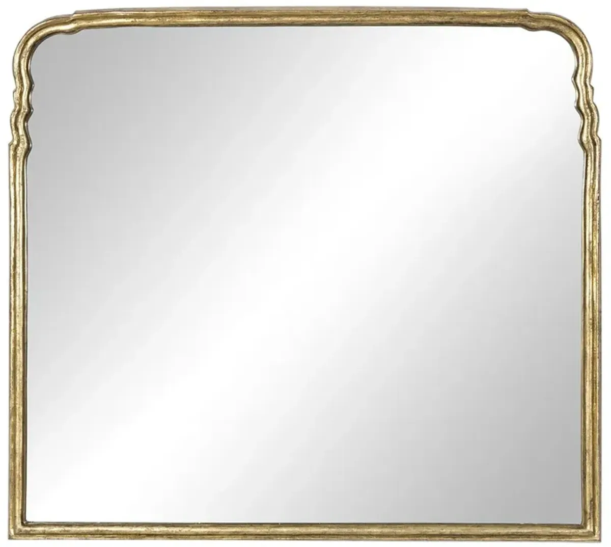Loren French Country Antique Gold Leaf Aluminum Mantle Wall Mirror