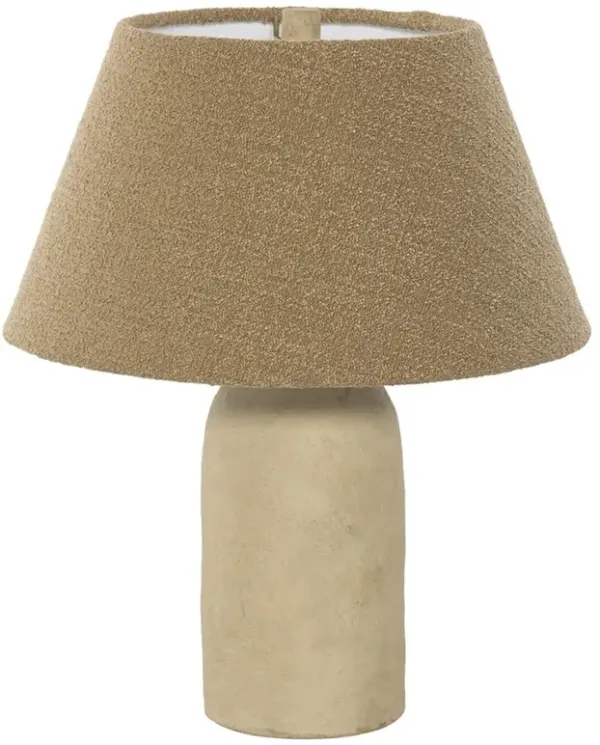 Sorrento Traditional Taupe Boucle Paper Mache Table Lamp