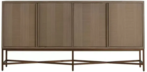 Carol Modern Classic Brown Wood Brass Sideboard