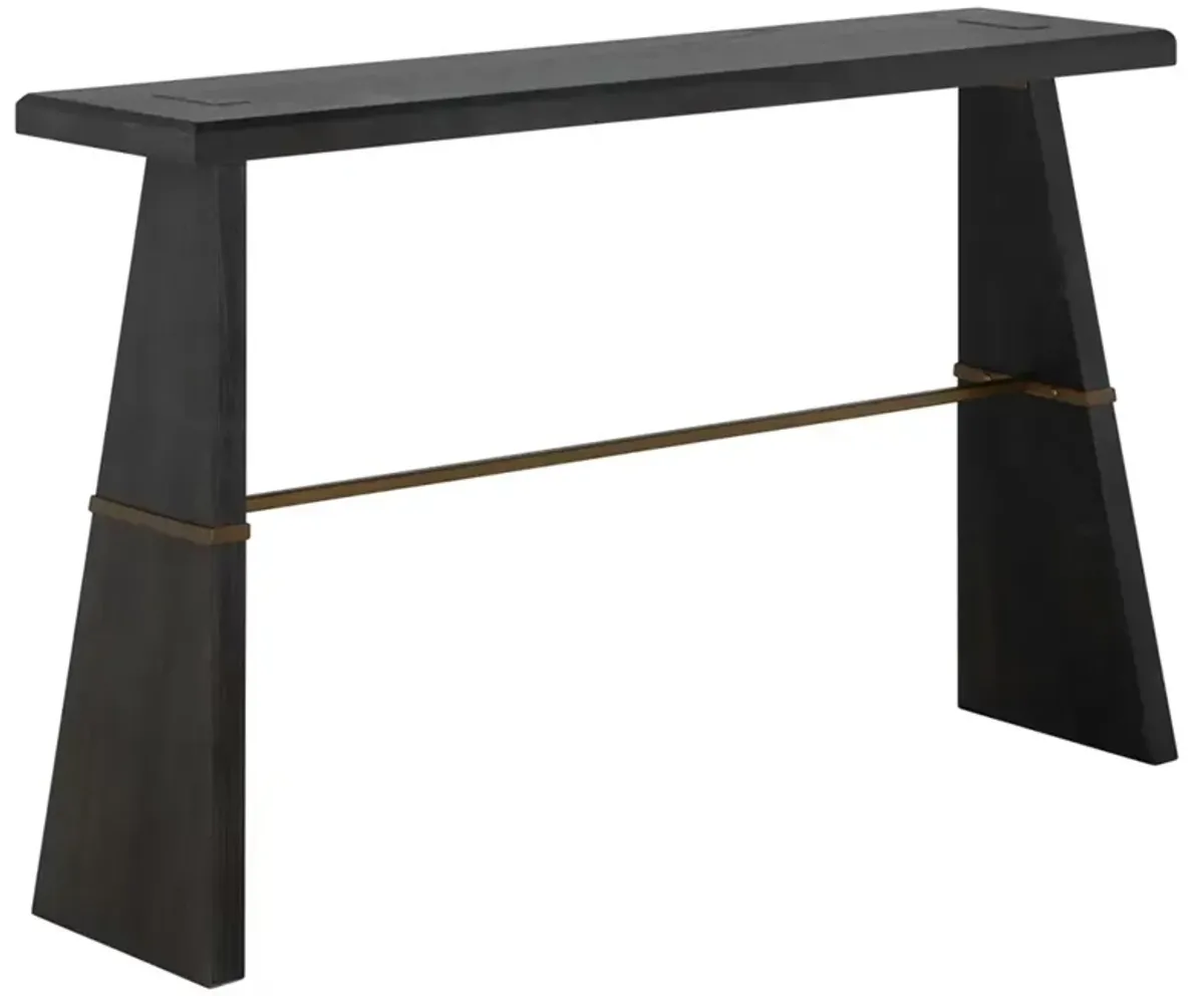 Havana Modern Classic Black Wood Gold Iron Console Table